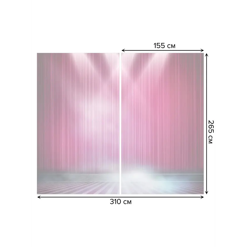 Фото 3 Тюль на шторной ленте Сияние сцены 310х265 см цвет фиолетовый