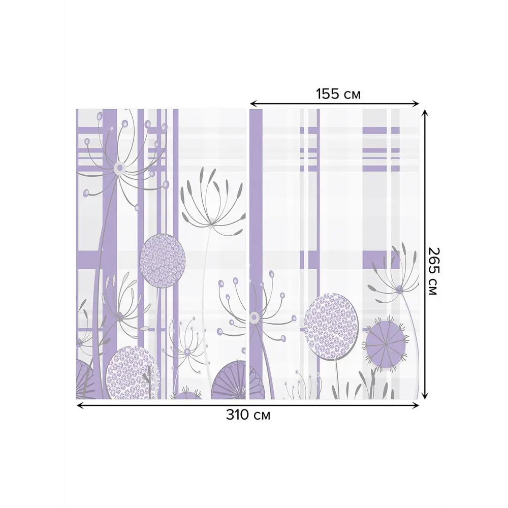 Фото 3 Тюль на шторной ленте Домашние одуванчики-1 310х265 см рисунок растительный цвет синий Фото 3 Тюль на шторной ленте Домашние одуванчики-1 310х265 см рисунок растительный цвет синий