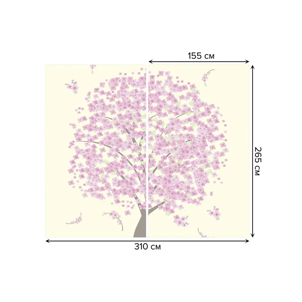 Фото 3 Тюль на шторной ленте Природное возбуждение 310х265 см рисунок растительный цвет розовый