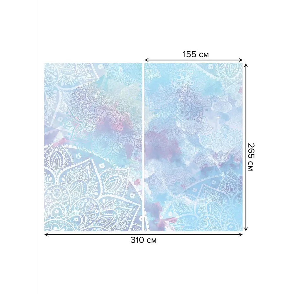 Фото 3 Тюль на шторной ленте Облачные кружева 310х265 см рисунок вензель цвет синий Фото 3 Тюль на шторной ленте Облачные кружева 310х265 см рисунок вензель цвет синий
