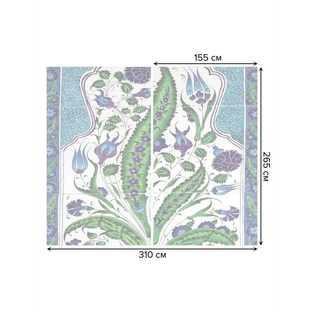 Фото 3 Тюль на шторной ленте Лиственные цветы 310х265 см рисунок растительный цвет синий Фото 3 Тюль на шторной ленте Лиственные цветы 310х265 см рисунок растительный цвет синий