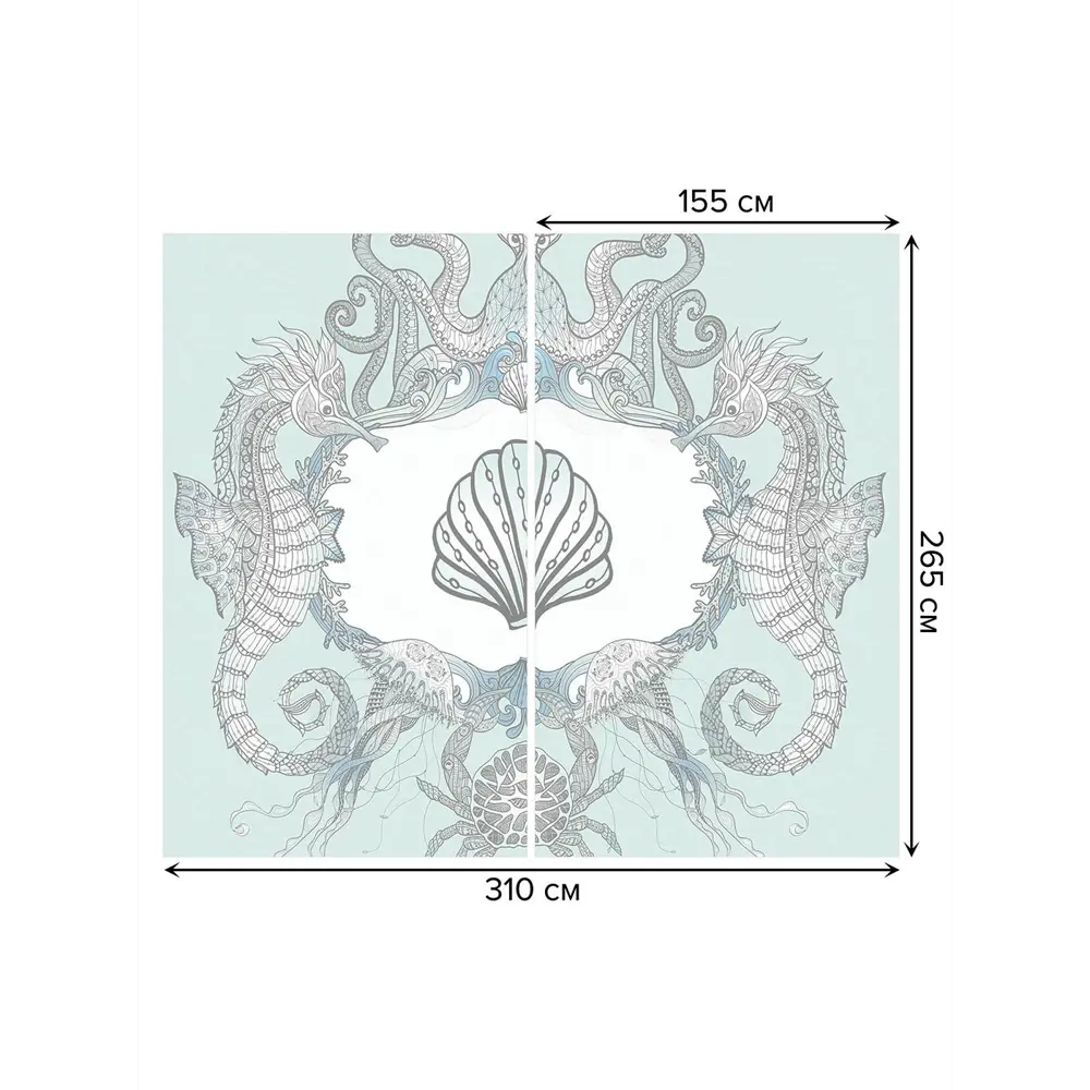 Фото 3 Тюль на шторной ленте Морской совет 310х265 см рисунок природный цвет зеленый Фото 3 Тюль на шторной ленте Морской совет 310х265 см рисунок природный цвет зеленый