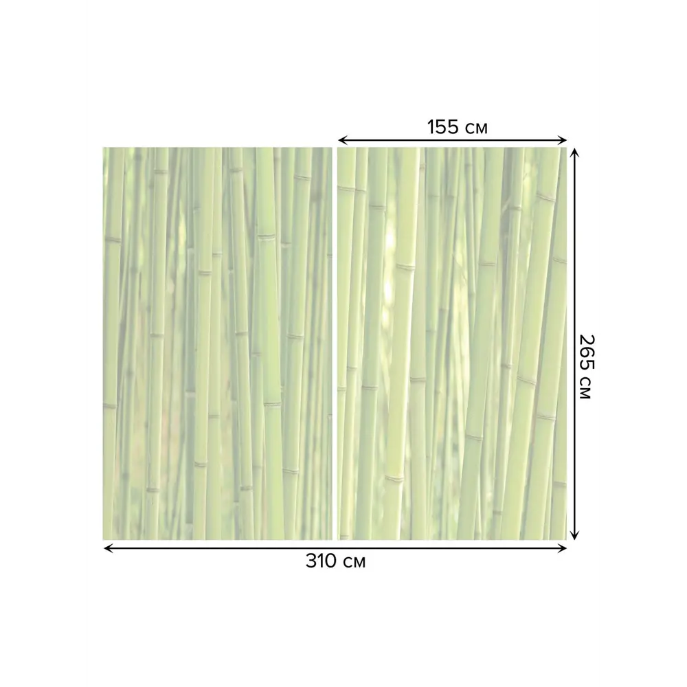 Фото 3 Тюль на шторной ленте Бамбуковый секрет 310х265 см рисунок растительный цвет зеленый Фото 3 Тюль на шторной ленте Бамбуковый секрет 310х265 см рисунок растительный цвет зеленый