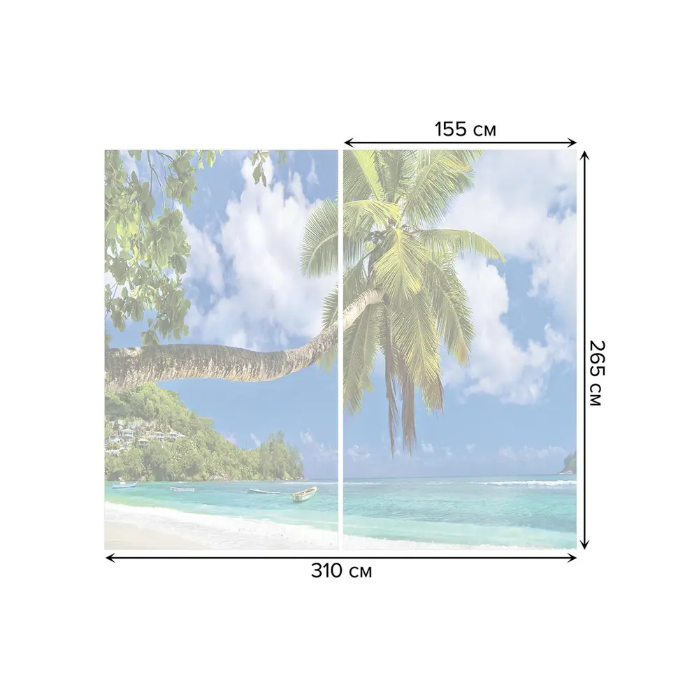 Фото 3 Тюль на шторной ленте Тень пальмы 310х265 см рисунок природный цвет зеленый Фото 3 Тюль на шторной ленте Тень пальмы 310х265 см рисунок природный цвет зеленый