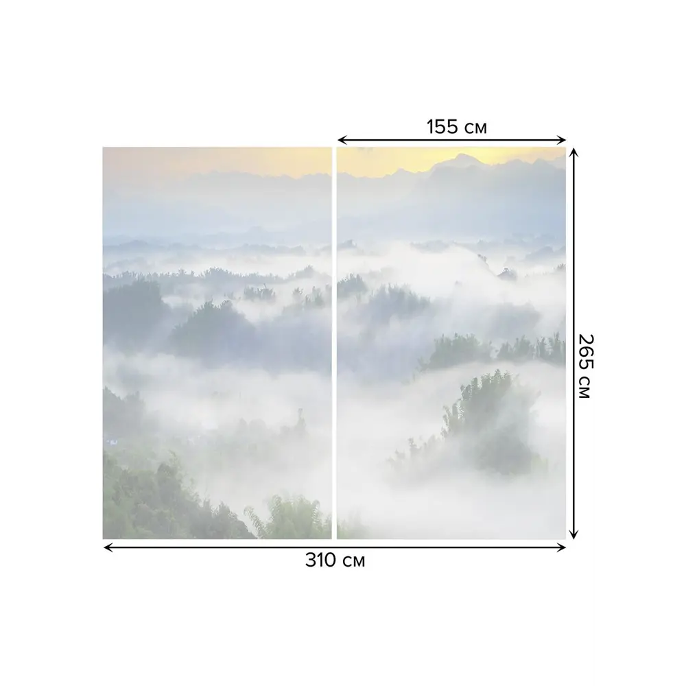 Фото 3 Тюль на шторной ленте Туманная песня 310х265 см рисунок природный цвет зеленый Фото 3 Тюль на шторной ленте Туманная песня 310х265 см рисунок природный цвет зеленый