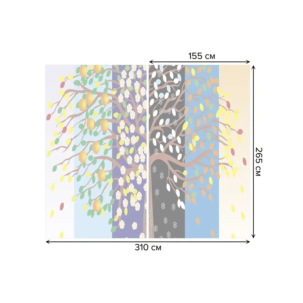 Фото 3 Тюль на шторной ленте Дерево сезонов 310х265 см рисунок растительный цвет черный Фото 3 Тюль на шторной ленте Дерево сезонов 310х265 см рисунок растительный цвет черный