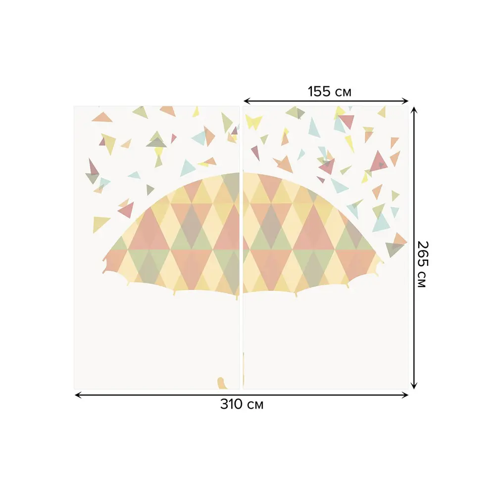 Фото 3 Тюль на шторной ленте Стеклянный дождь 310х265 см цвет оранжевый