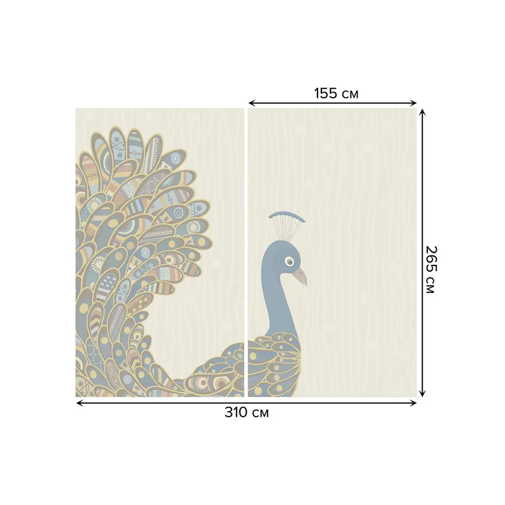 Фото 3 Тюль на шторной ленте Ценность павлина 310х265 см цвет зеленый Фото 3 Тюль на шторной ленте Ценность павлина 310х265 см цвет зеленый