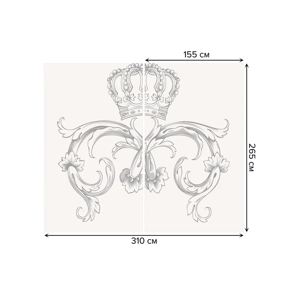 Фото 3 Тюль на шторной ленте Цветочная корона 310х265 см цвет серый