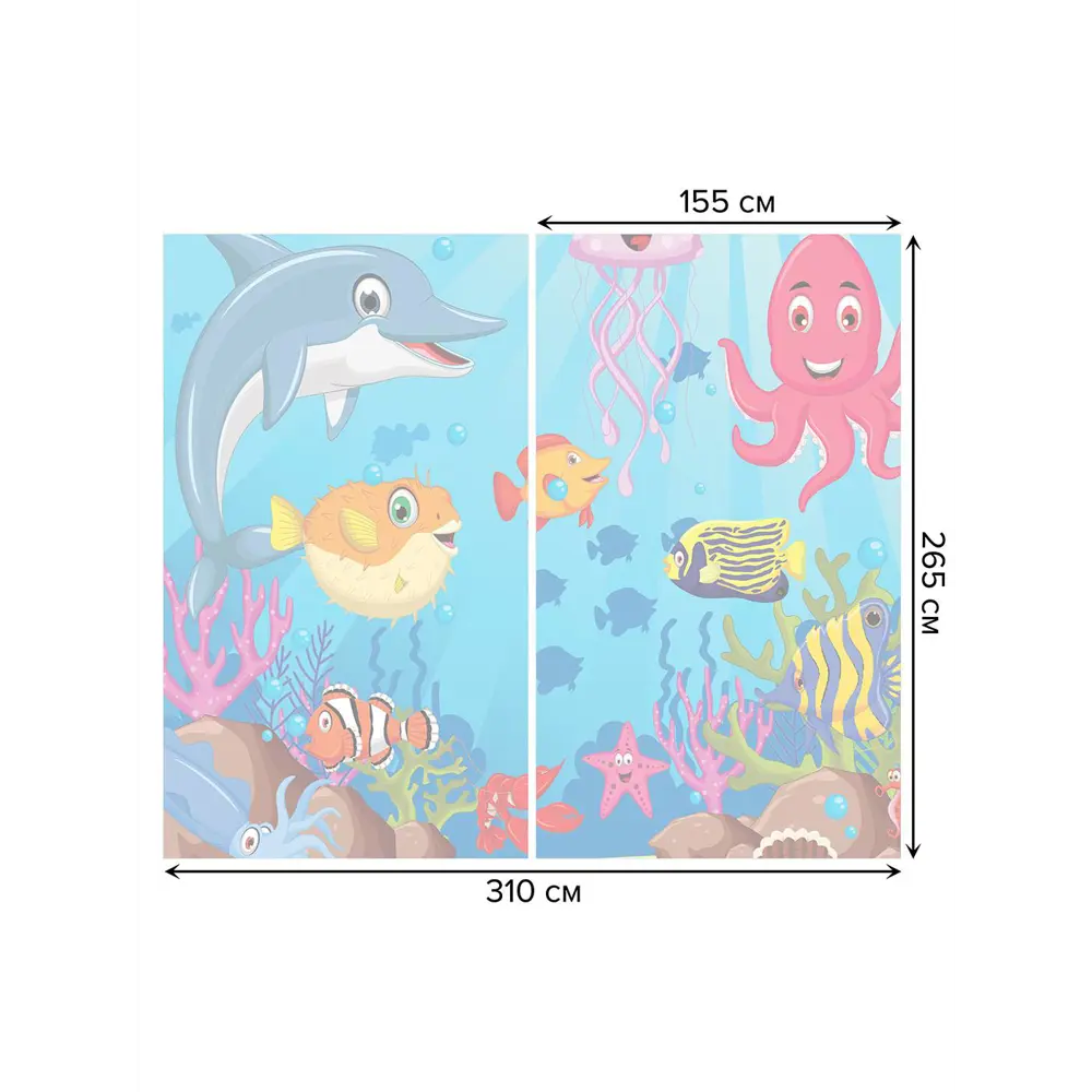 Фото 3 Тюль на шторной ленте Море персонажей 310х265 см рисунок природный цвет коричневый Фото 3 Тюль на шторной ленте Море персонажей 310х265 см рисунок природный цвет коричневый