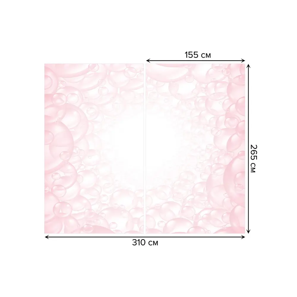 Фото 3 Тюль на шторной ленте Красный пузырчатый тоннель 310х265 см цвет розовый