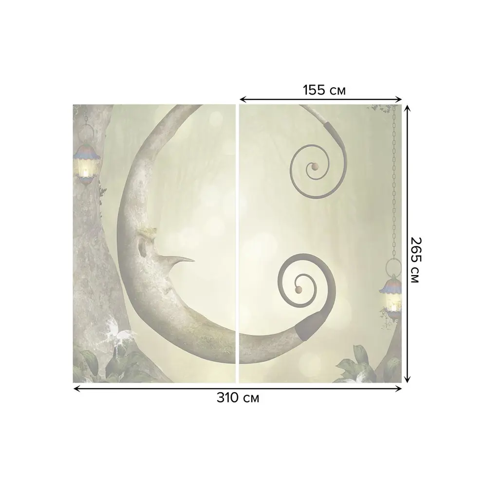 Фото 3 Тюль на шторной ленте Дом луны 310х265 см цвет коричневый