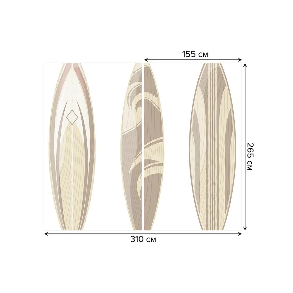 Фото 3 Тюль на шторной ленте Мода серфингистов 310х265 см рисунок природный цвет коричневый