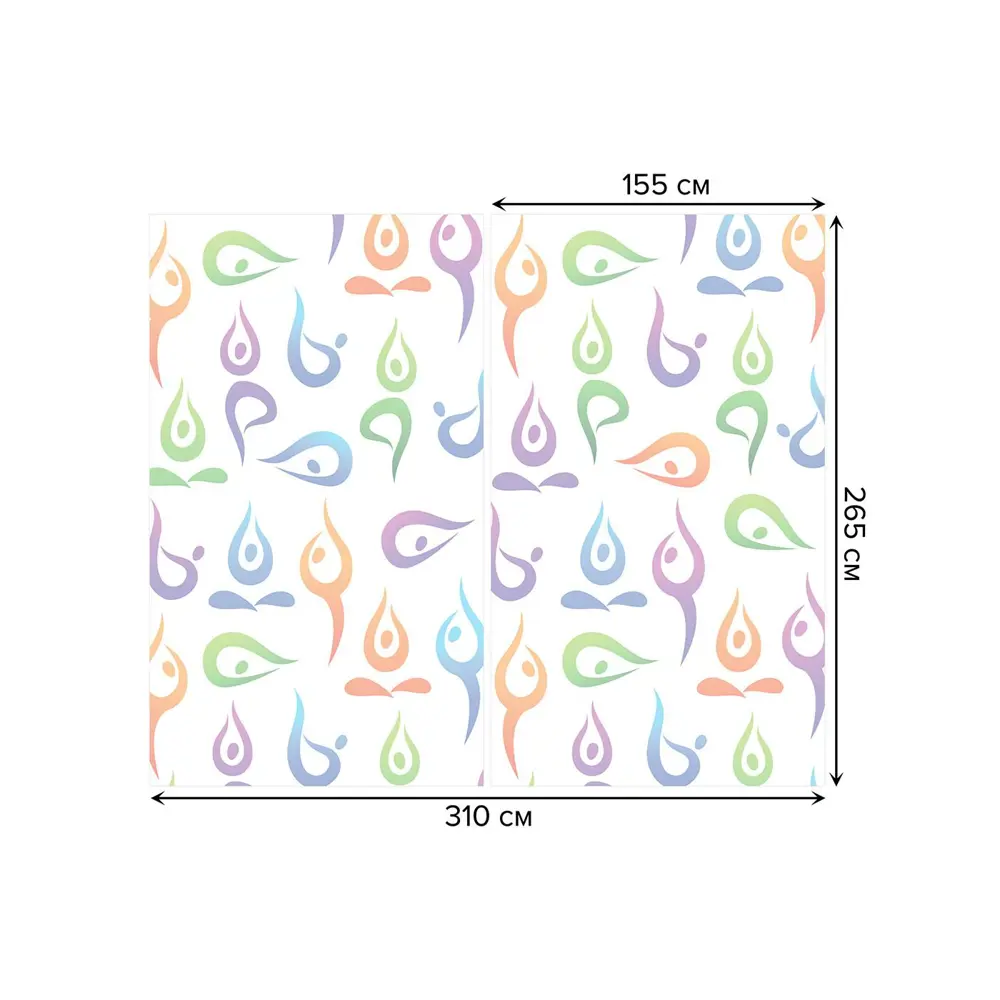 Фото 3 Тюль на шторной ленте Мир йоги 310х265 см цвет фиолетовый