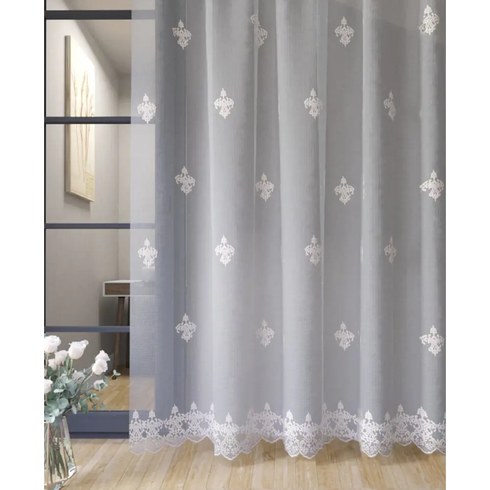 Фото 8 Тюль Элен YML1134 на шторной ленте 250x400 см, цвет капучино