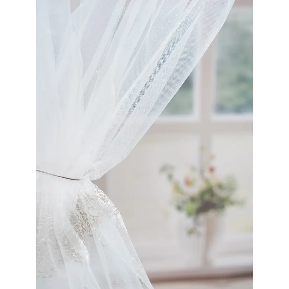 Фото 11 Тюль Элен YML1134 на шторной ленте 250x400 см, цвет капучино