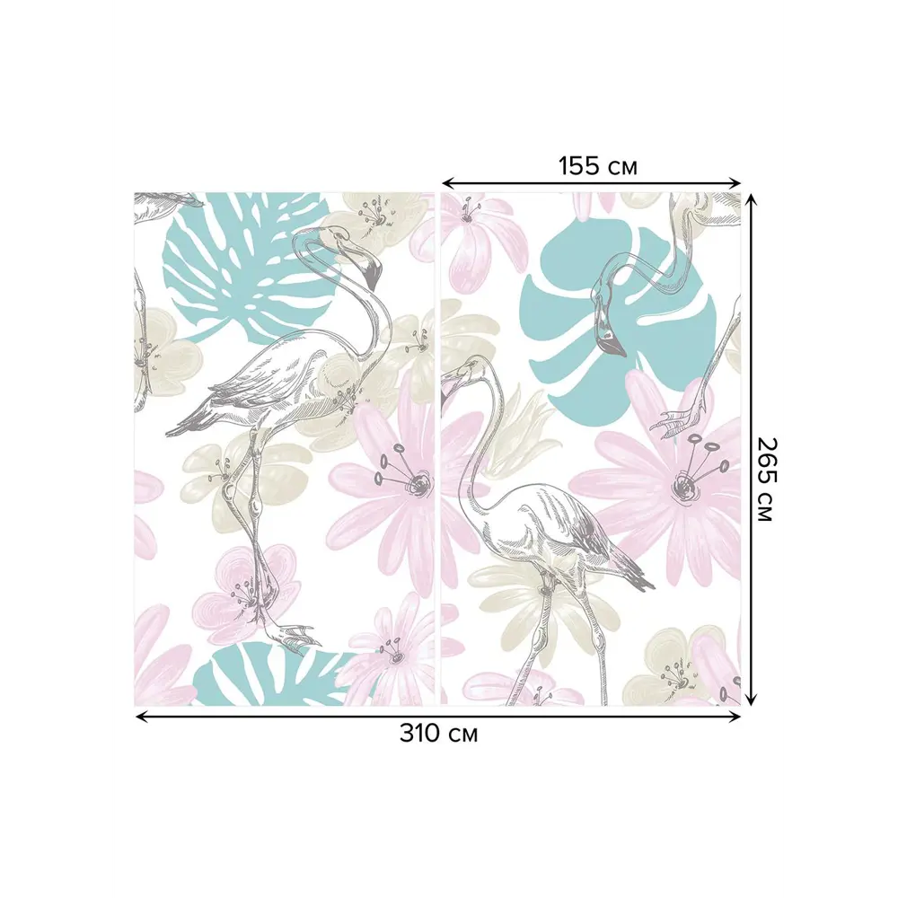 Фото 3 Тюль на шторной ленте Фламинго в цветах-1 310х265 см цвет розовый Фото 3 Тюль на шторной ленте Фламинго в цветах-1 310х265 см цвет розовый