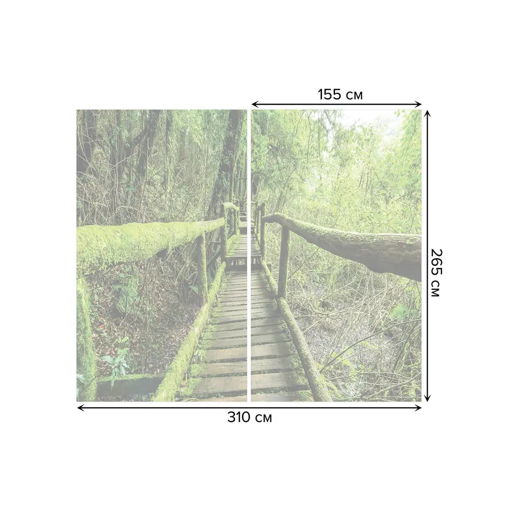 Фото 3 Тюль на шторной ленте Дорожный мох 310х265 см рисунок природный цвет зеленый Фото 3 Тюль на шторной ленте Дорожный мох 310х265 см рисунок природный цвет зеленый