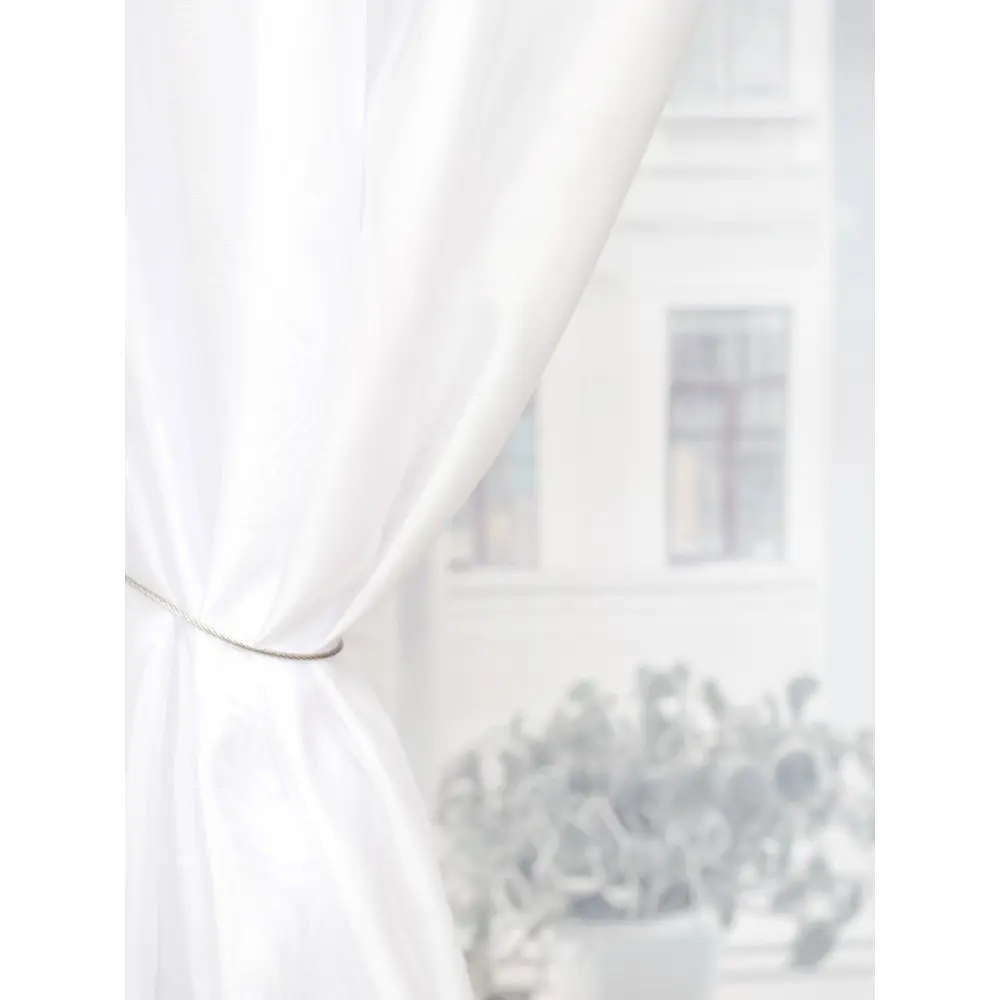 Фото 8 Тюль на шторной ленте Органза Сатин 300x260 см цвет белый Фото 8 Тюль на шторной ленте Органза Сатин 300x260 см цвет белый