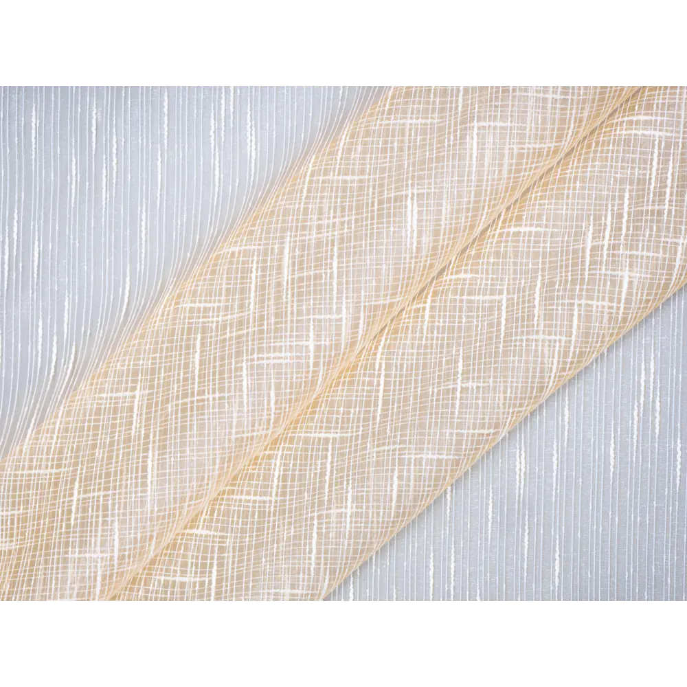 Фото 2 Тюль на шторной ленте Дождик 500x250 см рисунок полоски цвет абрикосовый Фото 2 Тюль на шторной ленте Дождик 500x250 см рисунок полоски цвет абрикосовый