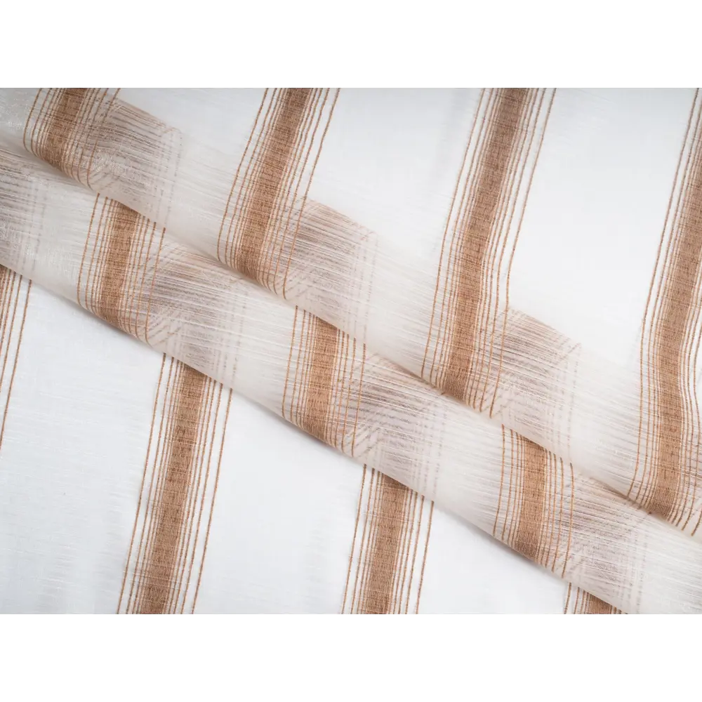 Фото 10 Тюль на шторной ленте Органза шенилл 400x250 см рисунок полоски цвет бежевый Фото 10 Тюль на шторной ленте Органза шенилл 400x250 см рисунок полоски цвет бежевый