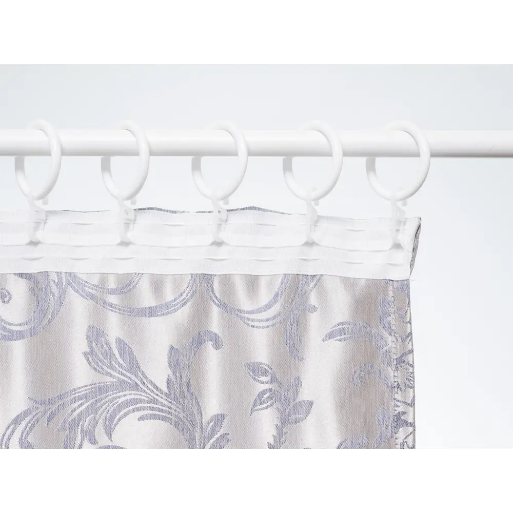 Фото 10 Штора на шторной ленте Пион 170x260 см рисунок растительный цвет серый/серебристый Фото 10 Штора на шторной ленте Пион 170x260 см рисунок растительный цвет серый/серебристый