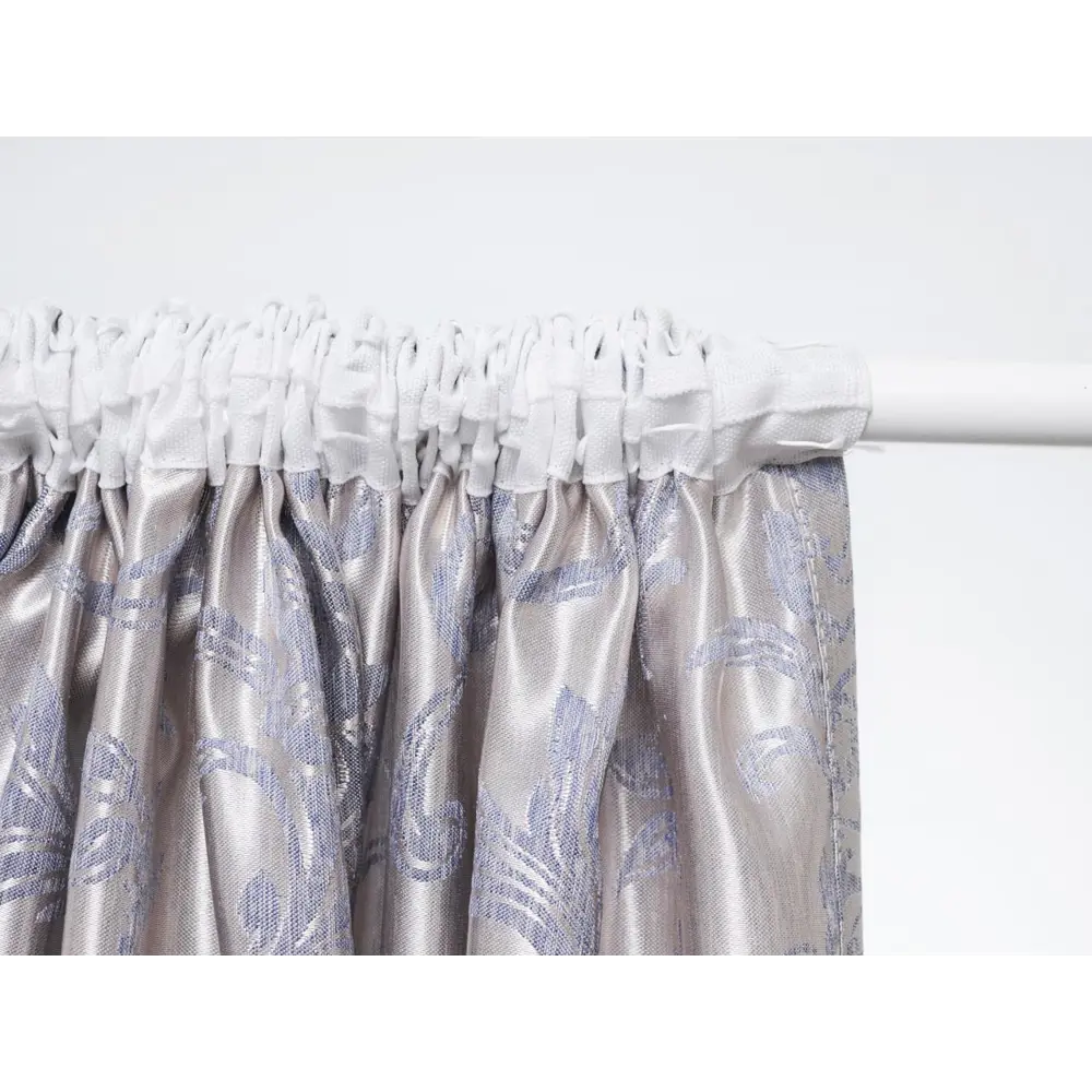 Фото 11 Штора на шторной ленте Пион 170x260 см рисунок растительный цвет серый/серебристый Фото 11 Штора на шторной ленте Пион 170x260 см рисунок растительный цвет серый/серебристый