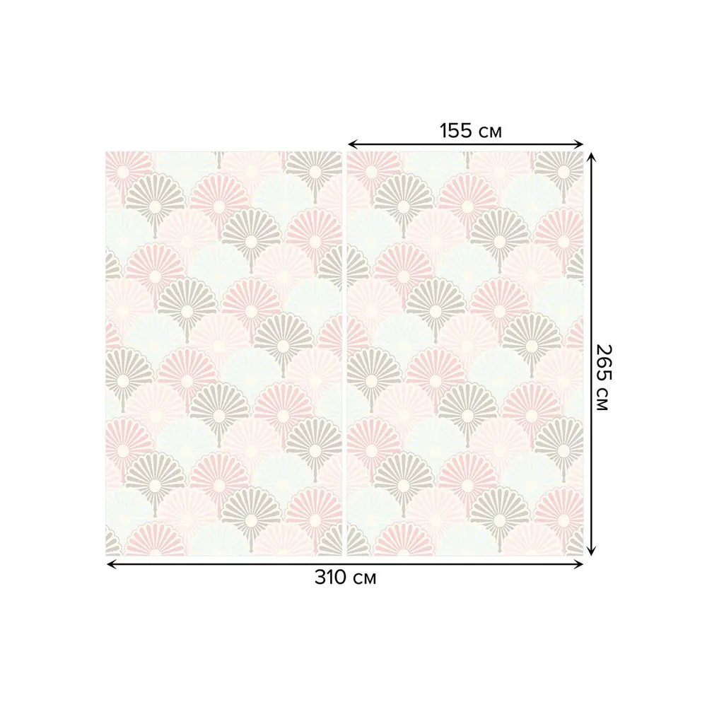 Фото 3 Тюль на шторной ленте Цветочные ряды 310х265 см рисунок вензель цвет светло-розовый