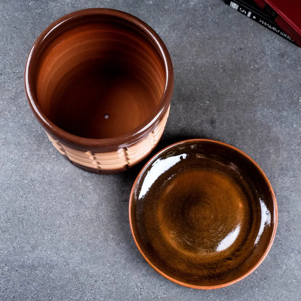 Фото Горшок цветочный 7818761 Simaland 15 см 5 л керамика коричневый Фото Горшок цветочный 7818761 Simaland 15 см 5 л керамика коричневый