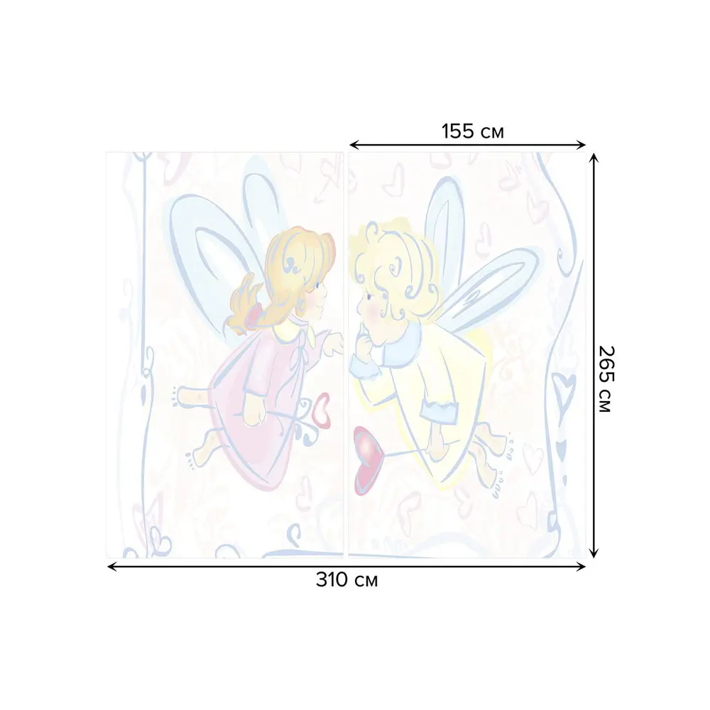 Фото 3 Тюль на шторной ленте Сказочные феи 310х265 см цвет розовый