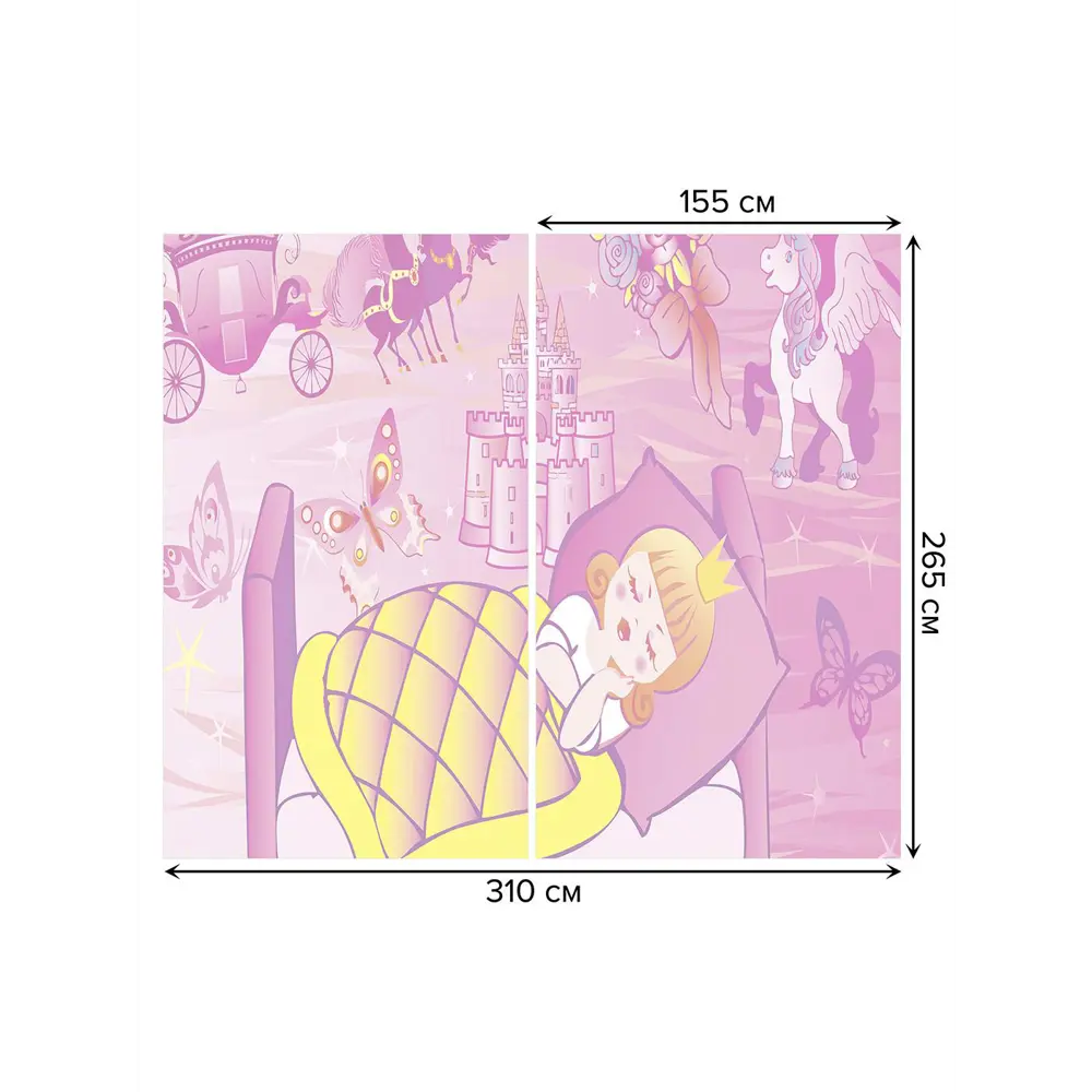 Фото 3 Тюль на шторной ленте Спящая принцесса 310х265 см цвет розовый