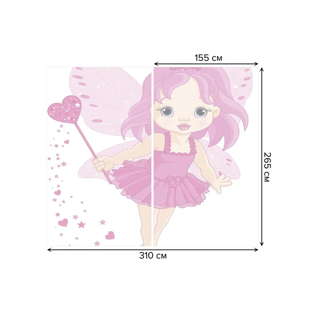 Фото 3 Тюль на шторной ленте Маленькая фея 310х265 см цвет розовый