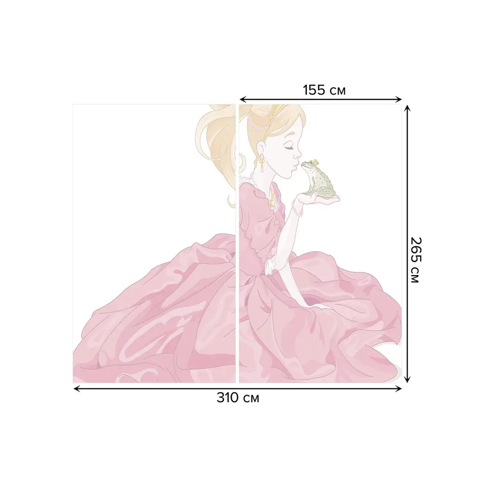 Фото 3 Тюль на шторной ленте Принцесса и лягушка 310х265 см цвет розовый