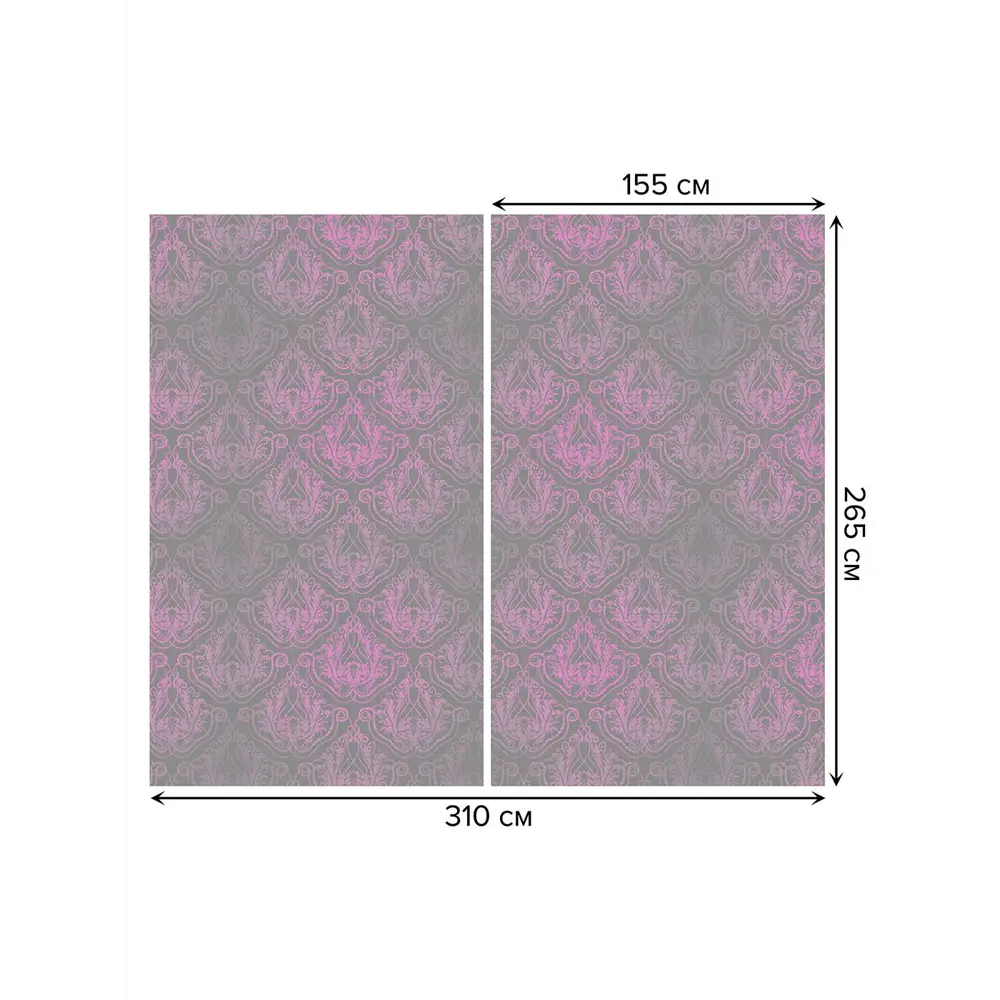 Фото 3 Тюль на шторной ленте Драгоценные чешуйки-5 310х265 см рисунок вензель цвет фуксия