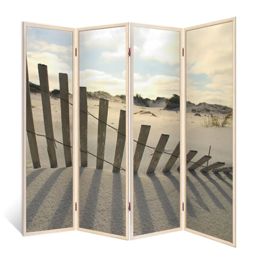 Фото Ширма перегородка Декор Депо "Голландский пляж" 4 створки кремовый дуб 176х185см 14кг