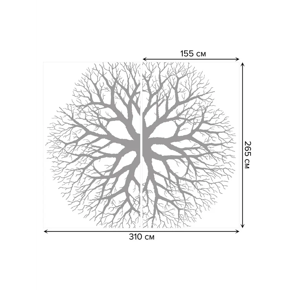 Фото 3 Тюль на шторной ленте Древо узоров 310х265 см рисунок растительный цвет черный