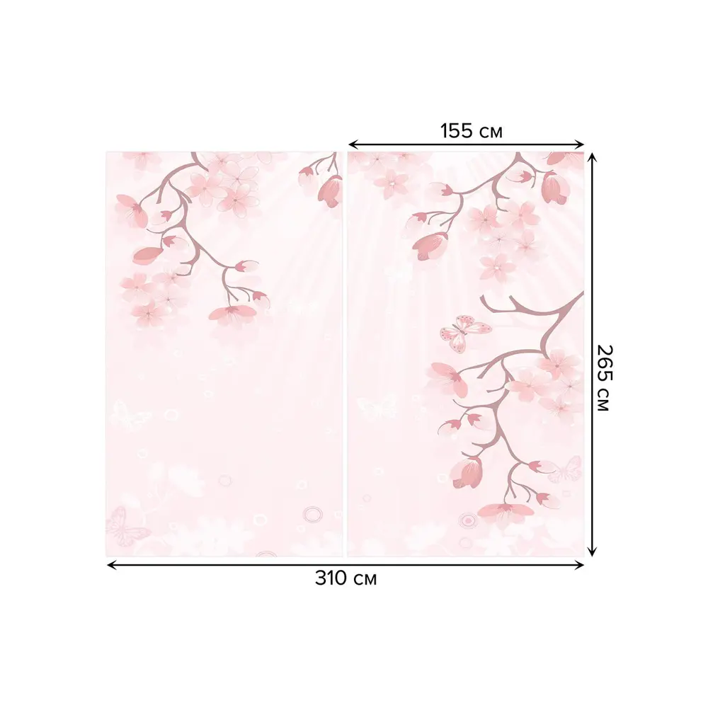 Фото 3 Тюль на шторной ленте Райские перемены 310х265 см рисунок вензель цвет розовый