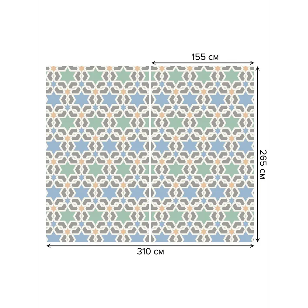 Фото 3 Тюль на шторной ленте Звездная цепь 310х265 см рисунок вензель цвет зеленый Фото 3 Тюль на шторной ленте Звездная цепь 310х265 см рисунок вензель цвет зеленый