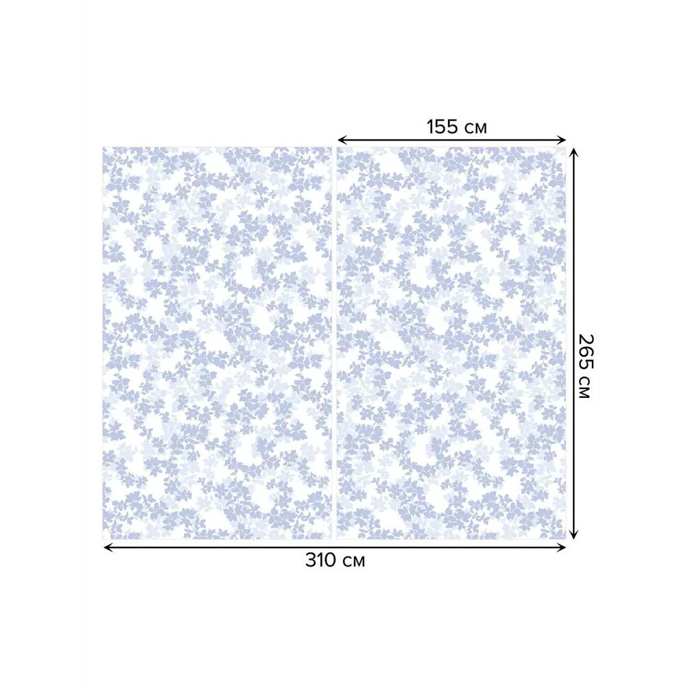 Фото 3 Тюль на шторной ленте Цветочные мозаики 310х265 см рисунок растительный цвет фиолетовый