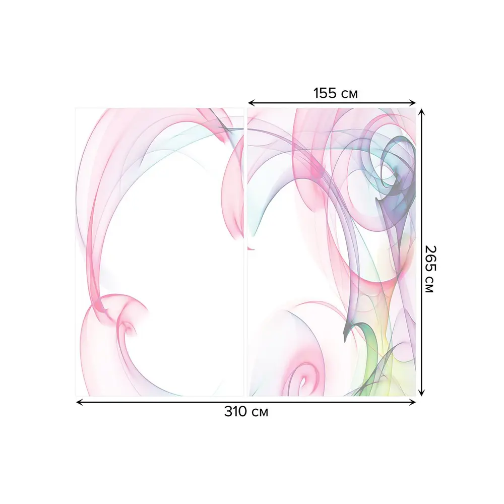 Фото 3 Тюль на шторной ленте Красочный дым 310х265 см цвет фиолетовый