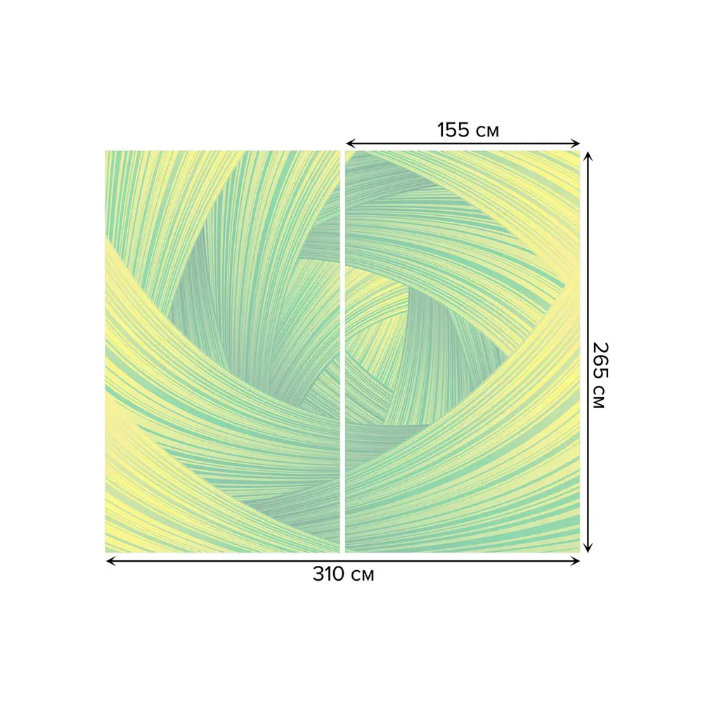 Фото 3 Тюль на шторной ленте Волнистый тоннель 310х265 см цвет зеленый Фото 3 Тюль на шторной ленте Волнистый тоннель 310х265 см цвет зеленый