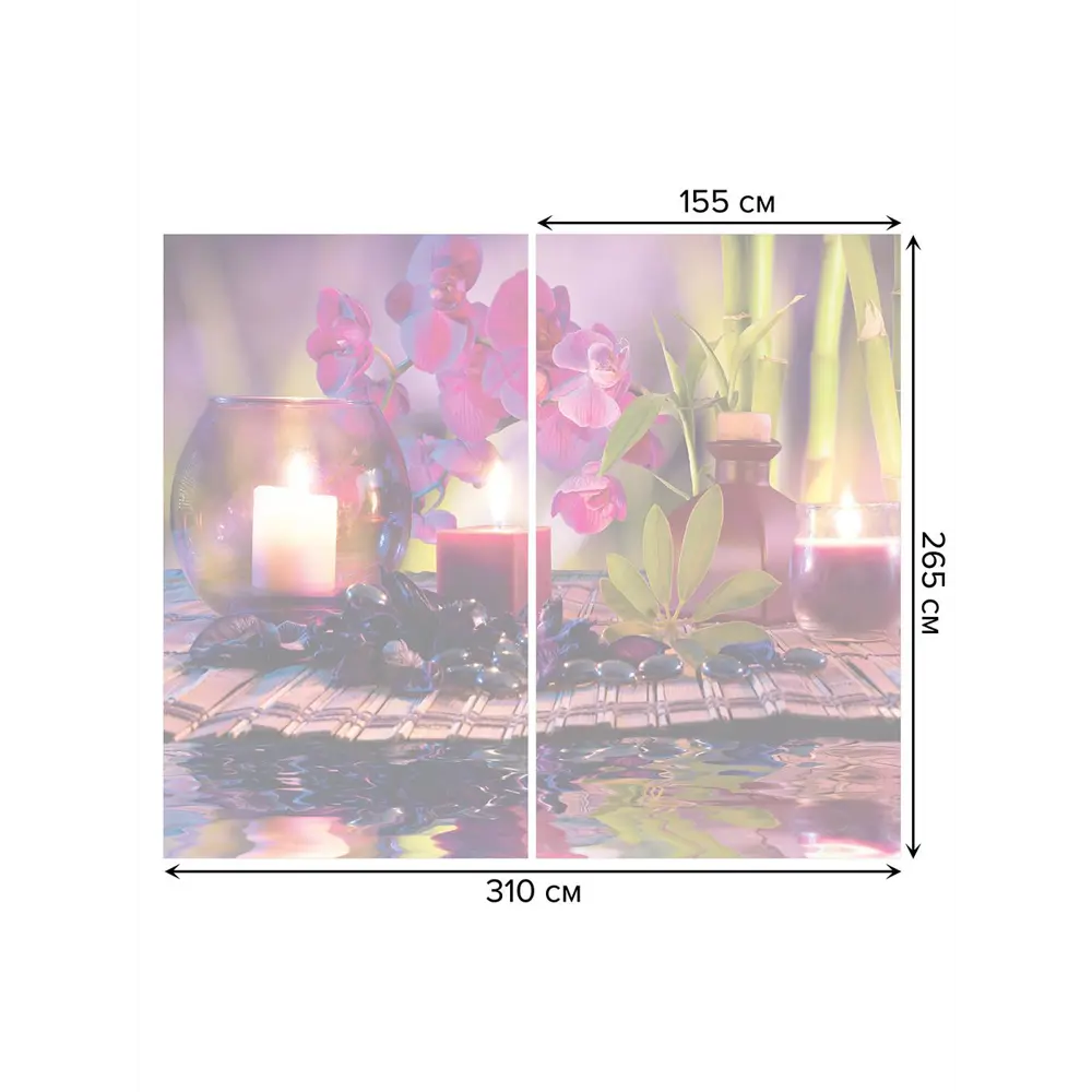 Фото 3 Тюль на шторной ленте Ароматный уют 310х265 см рисунок растительный цвет фиолетовый