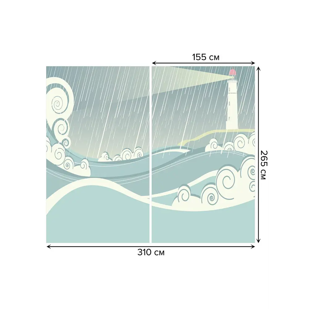 Фото 3 Тюль на шторной ленте Дождевой маяк 310х265 см рисунок природный цвет зеленый Фото 3 Тюль на шторной ленте Дождевой маяк 310х265 см рисунок природный цвет зеленый