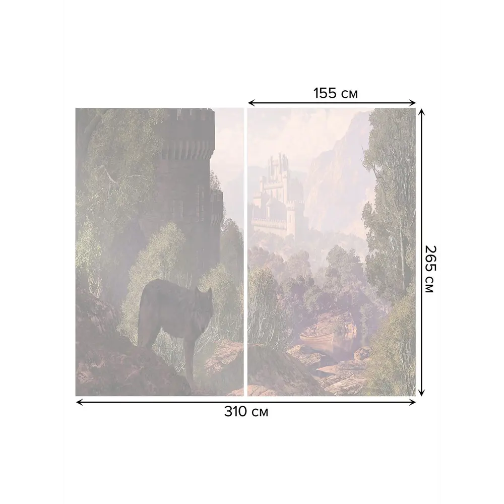 Фото 3 Тюль на шторной ленте Волк вдали от замка 310х265 см рисунок растительный цвет коричневый Фото 3 Тюль на шторной ленте Волк вдали от замка 310х265 см рисунок растительный цвет коричневый