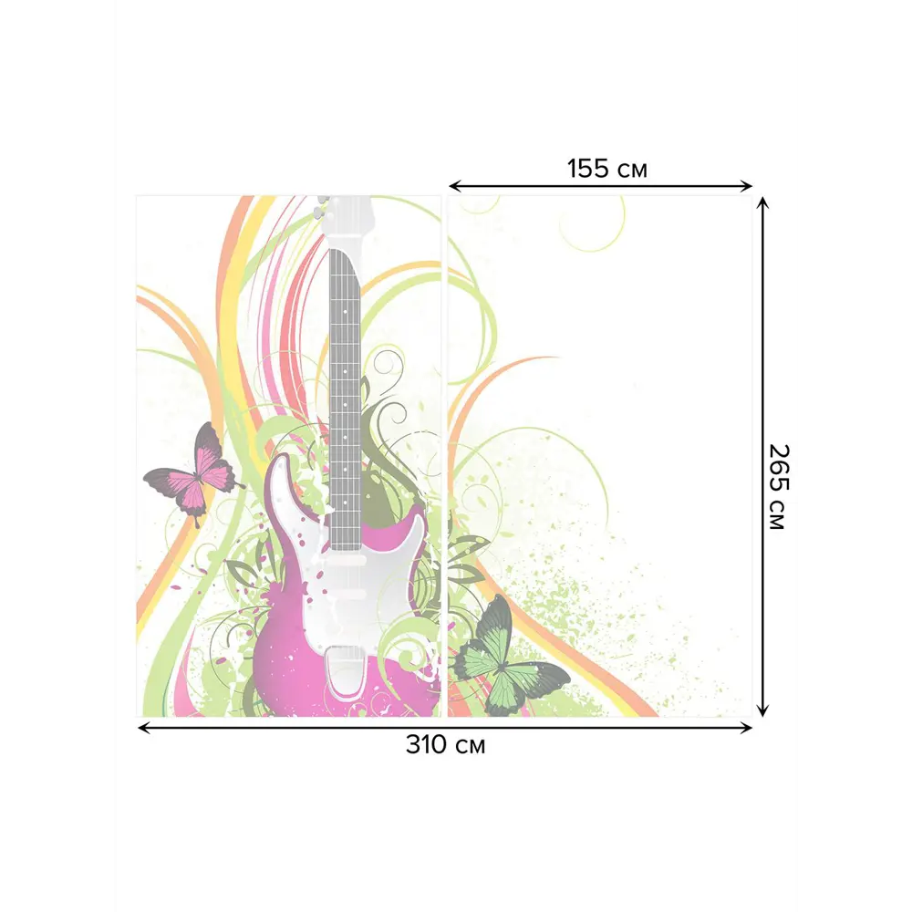 Фото 3 Тюль на шторной ленте Красочный рок 310х265 см цвет розовый