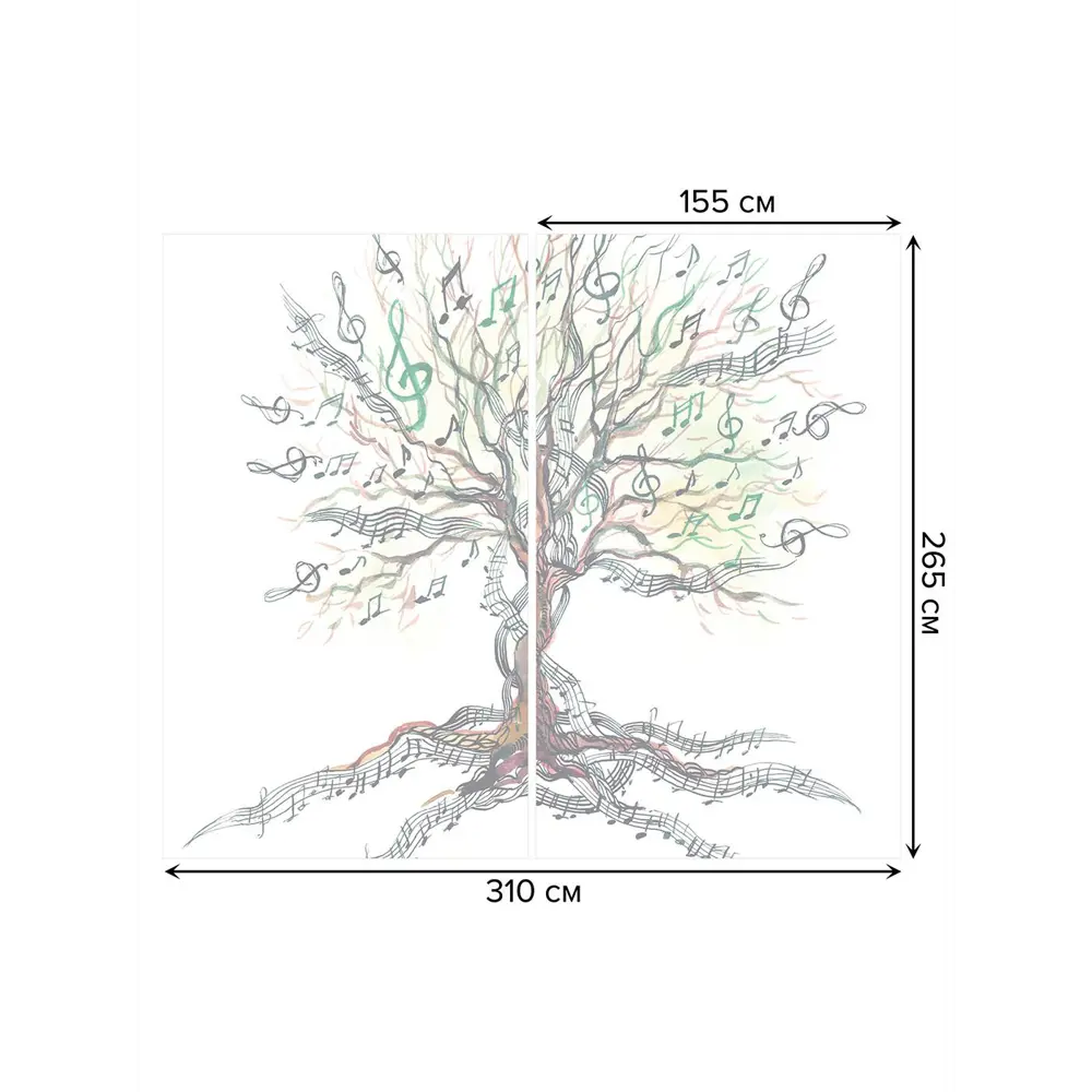 Фото 3 Тюль на шторной ленте Музыкальное дерево 310х265 см цвет коричневый Фото 3 Тюль на шторной ленте Музыкальное дерево 310х265 см цвет коричневый