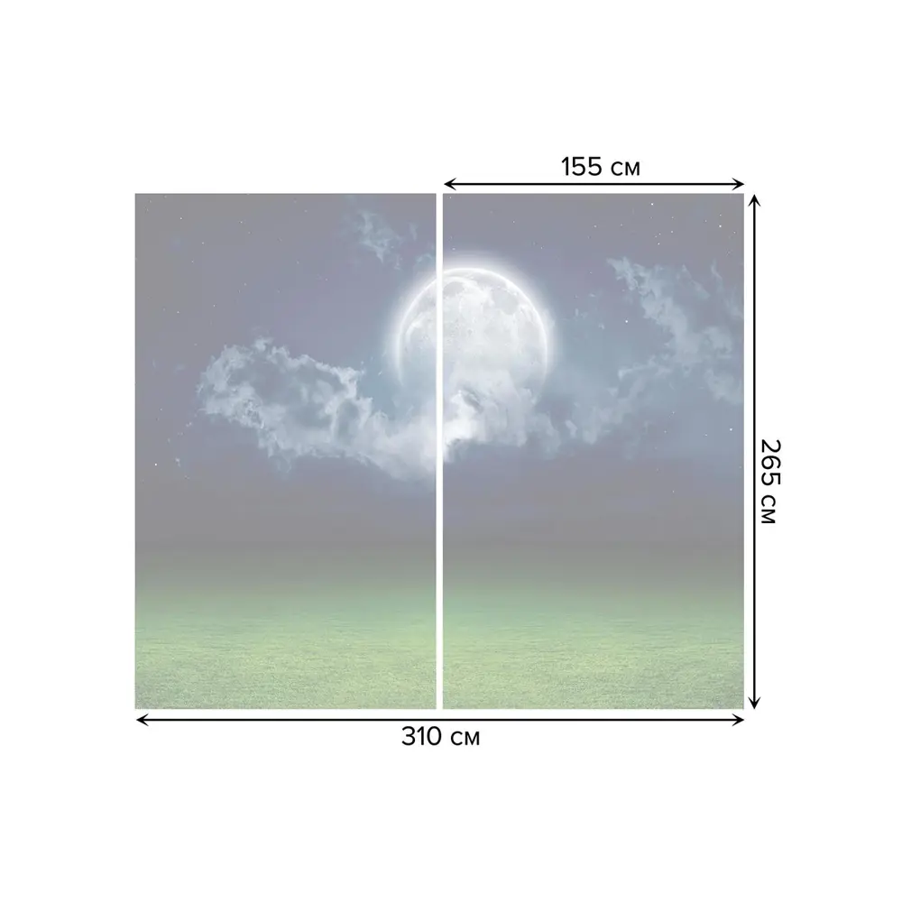 Фото 3 Тюль на шторной ленте Таинственная луна 310х265 см рисунок природный цвет зеленый Фото 3 Тюль на шторной ленте Таинственная луна 310х265 см рисунок природный цвет зеленый