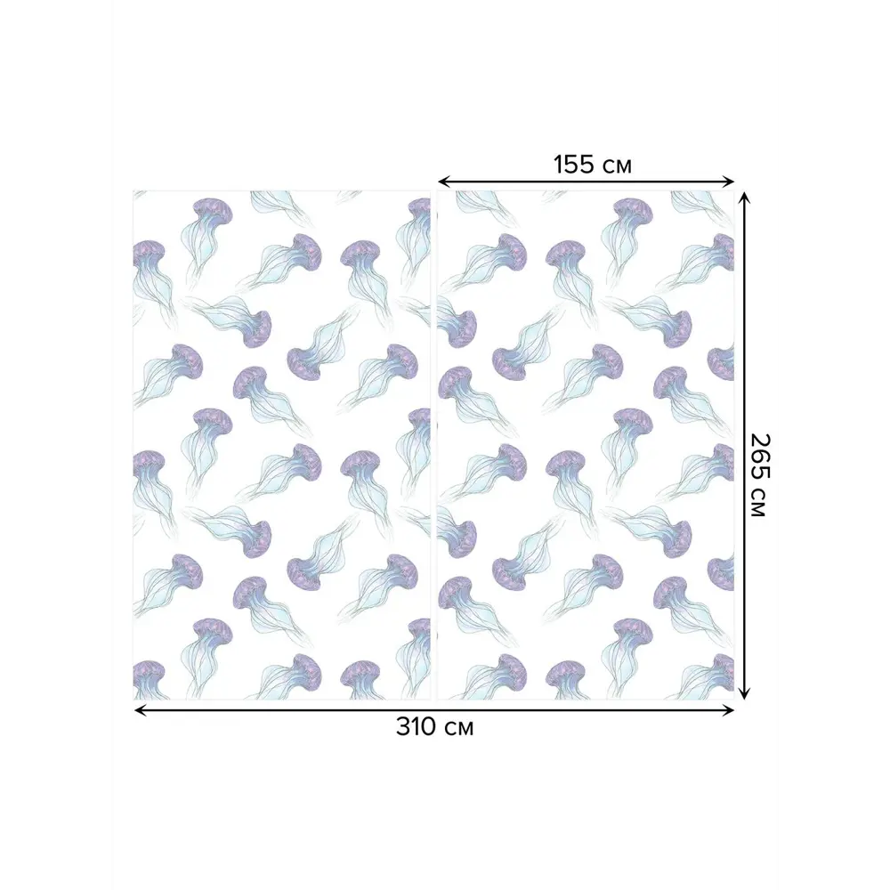 Фото 3 Тюль на шторной ленте Танец медуз-1 310х265 см рисунок природный цвет фиолетовый Фото 3 Тюль на шторной ленте Танец медуз-1 310х265 см рисунок природный цвет фиолетовый