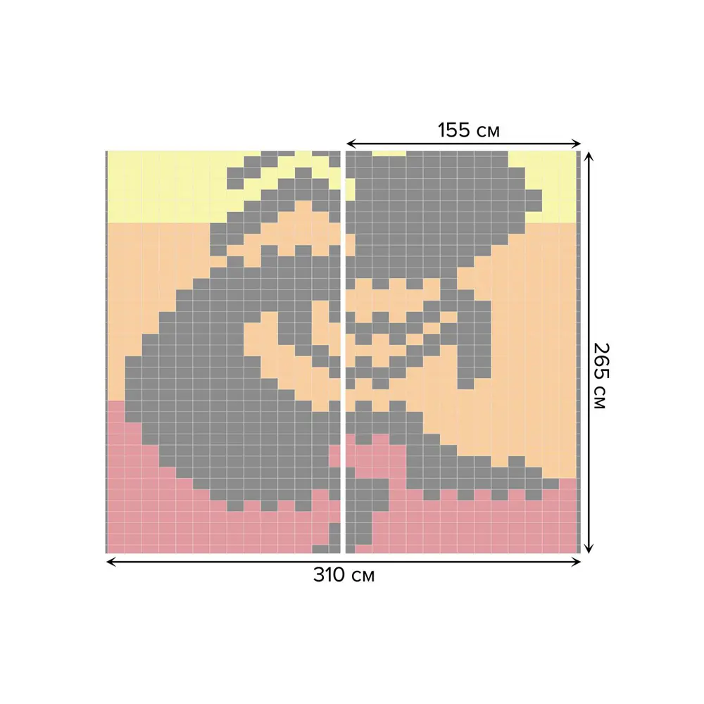 Фото 3 Тюль на шторной ленте Тайная фигура 310х265 см цвет черный