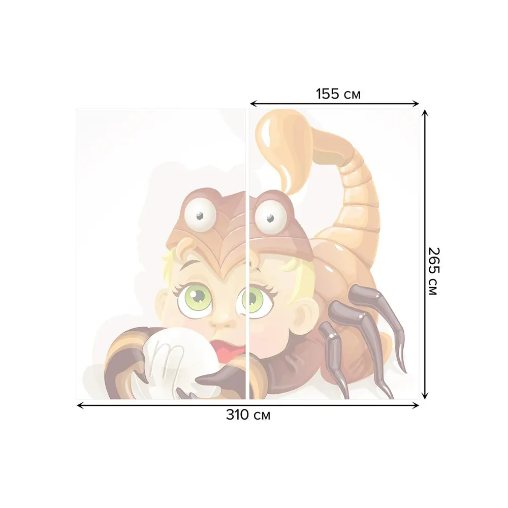 Фото 3 Тюль на шторной ленте Улыбчивый скорпион 310х265 см цвет коричневый